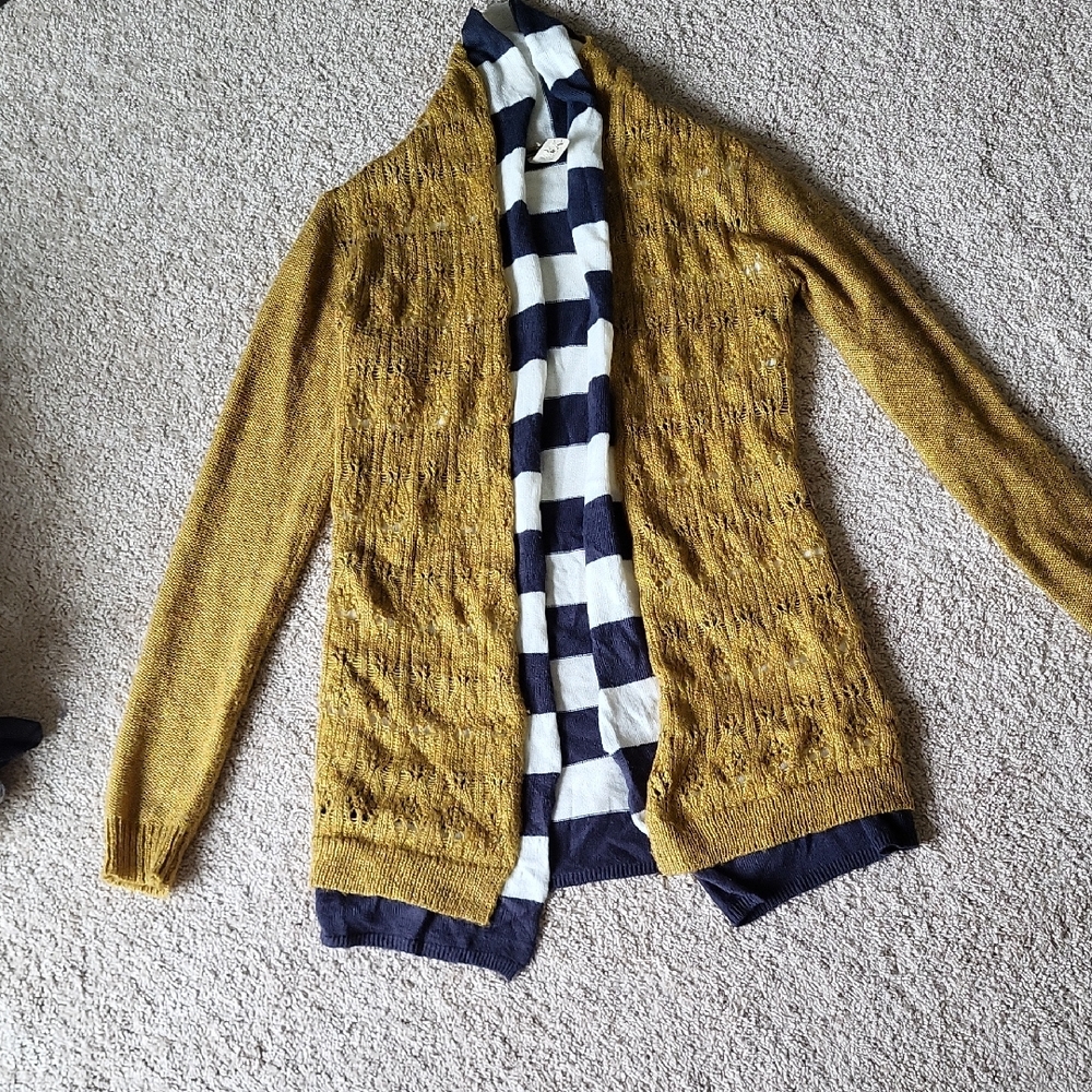 Mustard Layered Look Cardigan